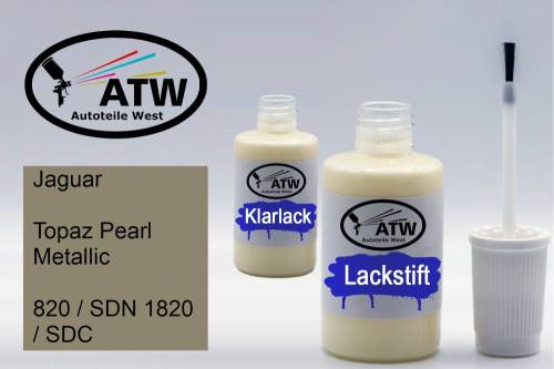 Jaguar, Topaz Pearl Metallic, 820 / SDN 1820 / SDC: 20ml Lackstift + 20ml Klarlack - Set, von ATW Autoteile West.